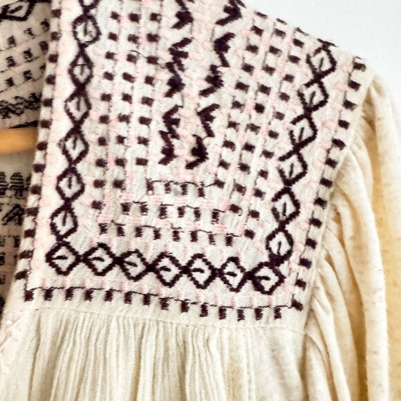 Lucky Brand Embroidered Long Sleeve Boho Top L - Picture 4 of 7